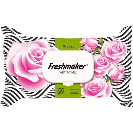 Freshmaker vlhčené obrúsky 100ks Rose uzatvárateľné s klipom