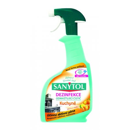 Sanytol dezinfekcia na kuchyne antibakteriálny odmasťovač 500ml s rozprašovačom