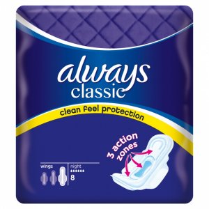 Always Classic Night clip 8ks dámske hygienické vložky