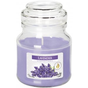 Bispol Lavender vonná sviečka  v skle s vrchnákom SND71-79   Doba horenia: cca 22 hodín