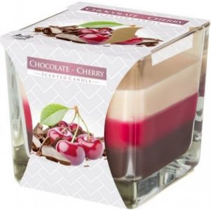 Bispol Tricolor Chocolate Cherry vonná sviečka snk80-104