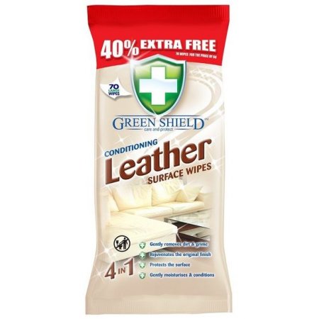 Greenshield Leather 4v1 vlhčené obrúsky 70ks 