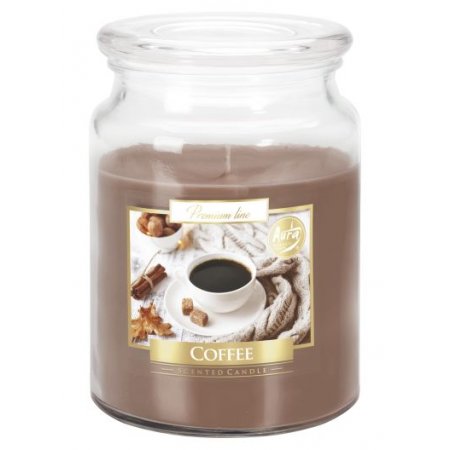 Bispol Coffee sviečka v skle s viečkom SND99-89  Doba horenia: cca 100 hodín Výška: 14cm Priemer: 9,9cm 
