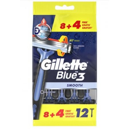 Gillette Blue 3 (Blue3) Smooth strojček na holenie 8+4ks (12ks)