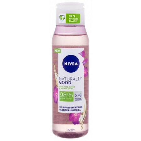 Nivea Naturally Good Wild Rose Water & Bio Argan Oil dámsky sprchový gél 300ml