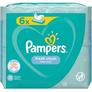 Pampers Fresh Clean detské vlhčené utierky 6x52ks