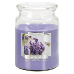 Bispol Lavender sviečka v skle s viečkom SND99-79  Doba horenia: cca 100 hodín Výška: 14cm Priemer: 9,9cm 