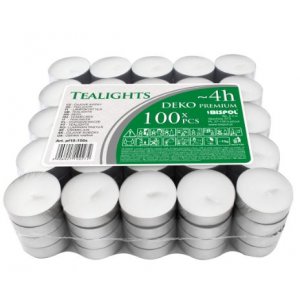 Bispol čajové sviečky100ks - pf10-100s biela-klasik