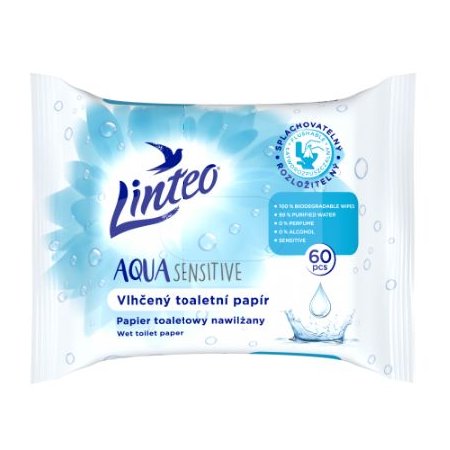 Linteo vlhčený toaletný papier 60ks Aqua Sensitive