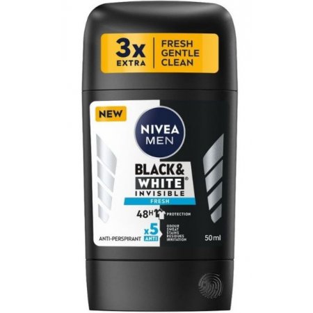 Nivea Men Invisible Black&White Fresh pánsky tuhý anti-perspirant 50ml 