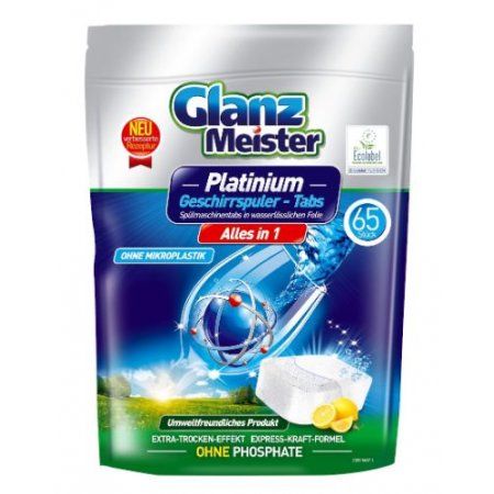 Glanz Meister Platinum Lemon tablety do umývačky riadu 65ks