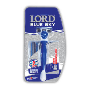 LORD BLUE SKY 2-britvový pánsky holiaci strojček +9 náhradných hlavíc  