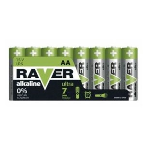 Alkalická batéria RAVER LR6 1,5V (AA) 8ks