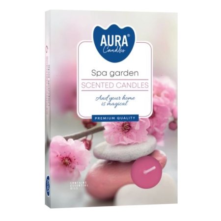 Aura Bispol Spa Garden vonné čajové sviečky 6ks