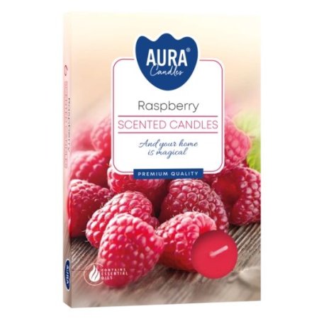 Aura Bispol Raspberry vonné čajové sviečky 6ks