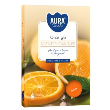 Aura Bispol Orange vonné čajové sviečky 6ks