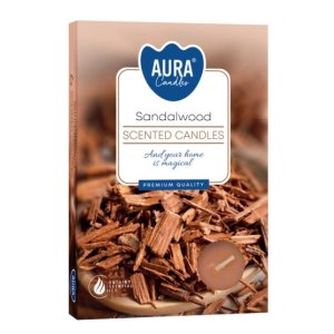 Aura Bispol Sandalwood vonné čajové sviečky 6ks