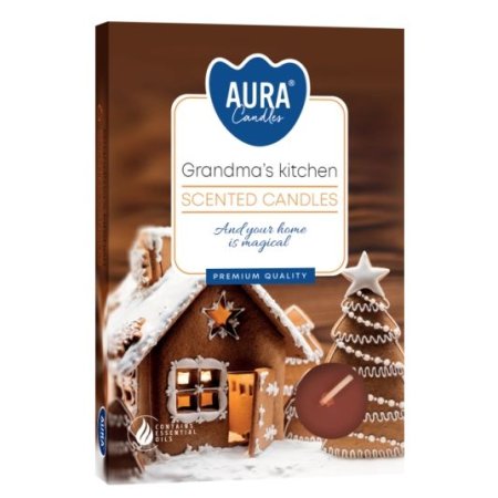 Aura Bispol Grandma´s Kitchen vonné čajové sviečky 6ks