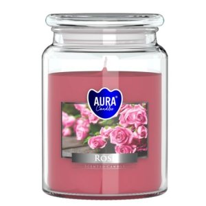 Aura Bispol Rose vonná sviečka 500g
