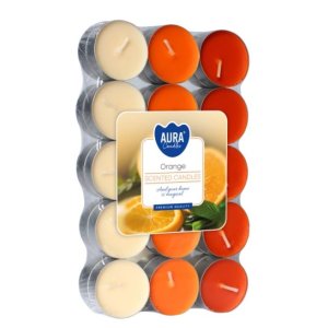 Aura Bispol Orange vonné čajové sviečky 30ks