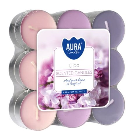 Aura Bispol Lilac vonné čajové sviečky 18ks