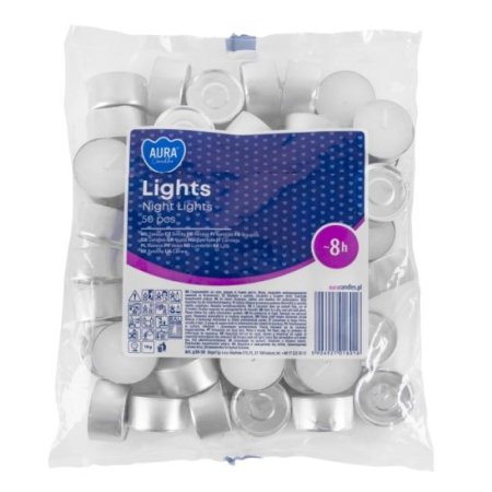Aura Bispol čajové sviečky 50ks 950g