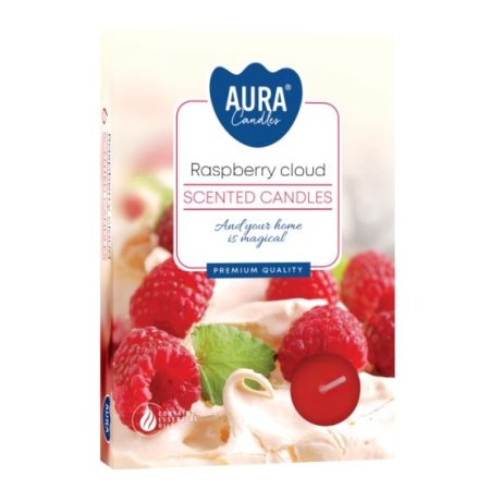 Aura Bispol Raspberry Cloud vonné čajové sviečky 6ks