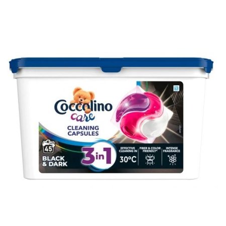 Coccolino Black&Dark 3in1 gelové tablety na pranie 45ks - dokonalá ochrana a sviežosť tmavého prádla