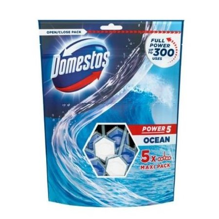 Domestos Power 5 Ocean tuhý WC blok 5x55g
