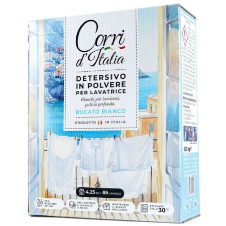 Corri d’Italia White prací prášok 4,25 kg / 85 praní – účinné pranie pre biele prádlo