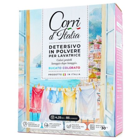 Corri d’Italia Color prací prášok 4,25 kg / 85 praní – účinné pranie pre farebnú bielizeň