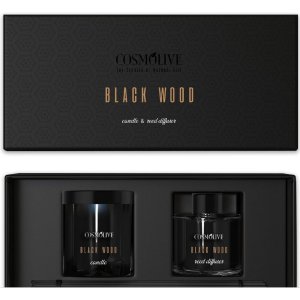 Vonný set Cosmolive Black Wood – difuzér 100ml a sójová sviečka 210g