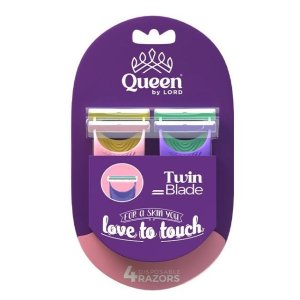 QUEEN LORD PLUS  2-britvový dámsky holiaci strojček 4ks