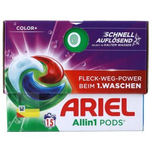 Ariel gélové kapsule na pranie 15ks Color+