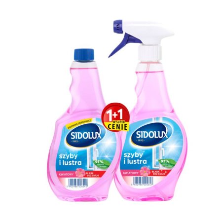 Sidolux DUO Flower čistič okien 500ml MR + náhradná náplň 500ml