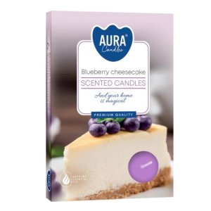 Aura Bispol Blueberry Cheesecake vonné čajové sviečky 6ks