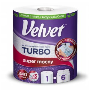Velvet Turbo kuchynské utierky 3 vrstv.78m 340 listov