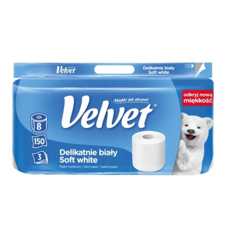 Velvet Biely toaletný papier 8ks 3-vrstvový