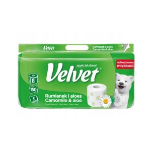 Velvet Kamilka&Aloe toaletný papier 8ks 3-vrstvový