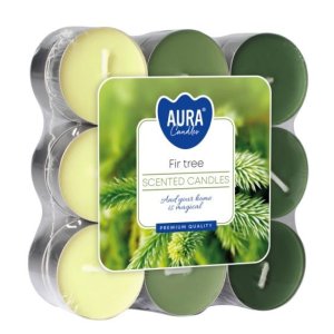 Aura Bispol Fir Tree vonné čajové sviečky 18ks