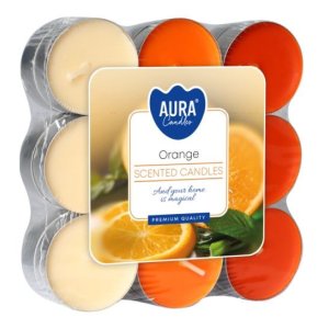 Aura Bispol Orange vonné čajové sviečky 18ks
