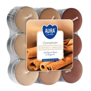 Aura Bispol Cinnamon vonné čajové sviečky 18ks