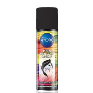 Amore farebný lak na vlasy - čierny 150ml