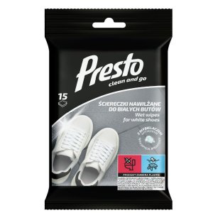 Presto Biela obuv - čistiace vlhčené obrúsky 15ks