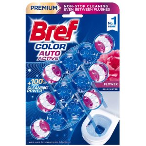 Bref Color AUTO Aktiv Flowers WC záveska 3x50g